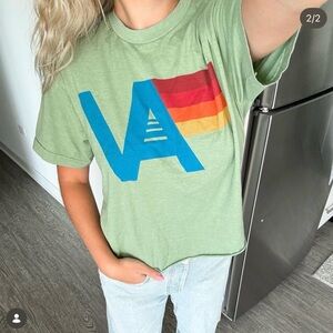 AVIATOR NATION Logo Boyfriend Tee in Sage XS